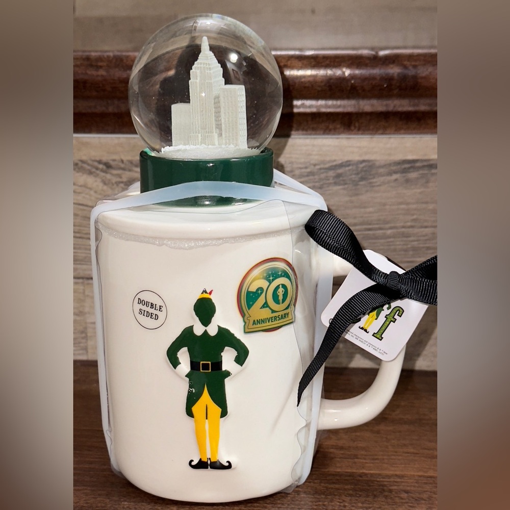 Super Cute 🥰 ELF SON OF A NUT CRACKER Mug with Snowglobe Topper Lid by Rae Dunn